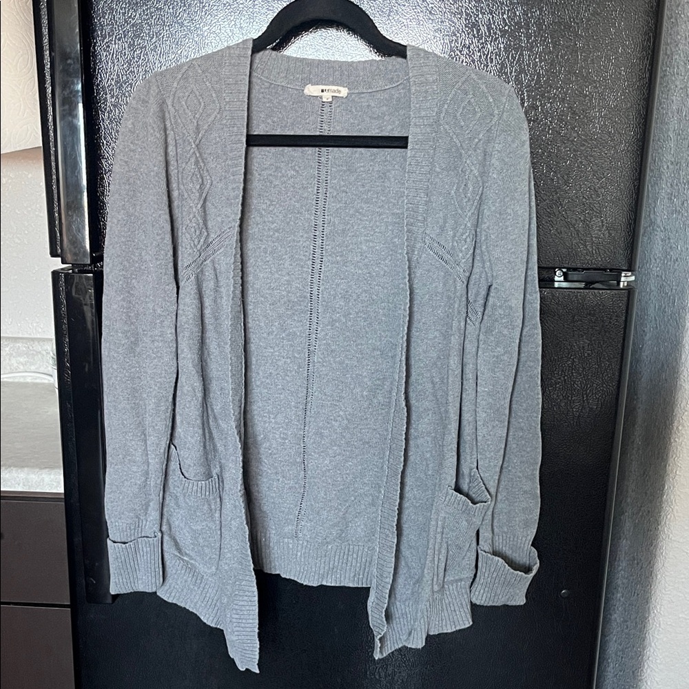 Heather Gray Open-Front Women’s Cardigan Sweater